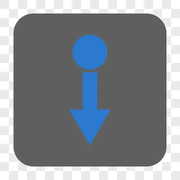 Tirez vers le bas arrondi bouton carré — Image vectorielle
