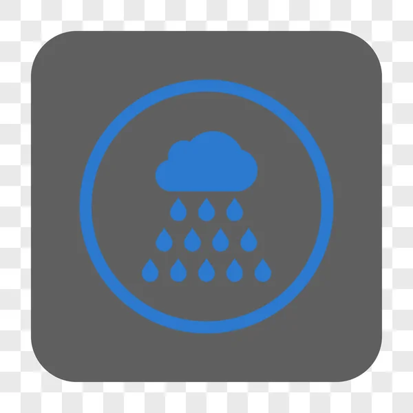 Bouton carré arrondi nuage de pluie — Image vectorielle