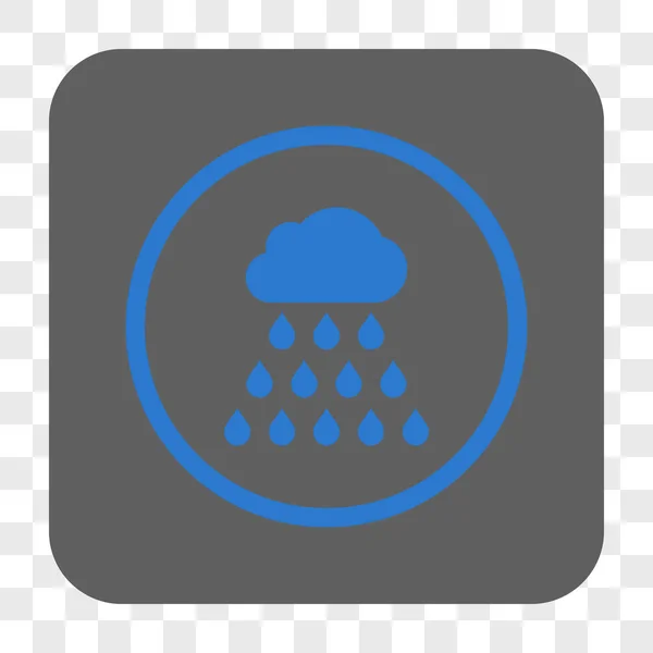 Кнопка Rain Cloud Rounded Square — стоковый вектор