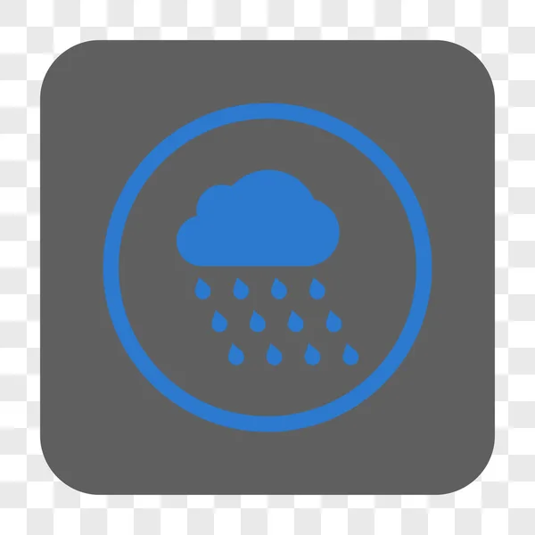 Rain Cloud Rounded Square Button — Stock Vector
