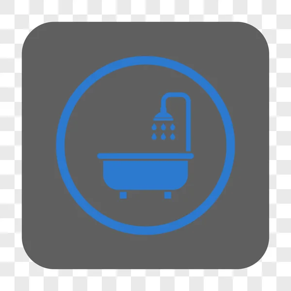 Baño de ducha redondeado botón cuadrado — Vector de stock