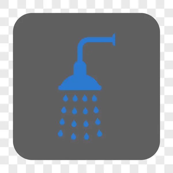 Sprcha zaoblené čtvercové tlačítko — Stockový vektor
