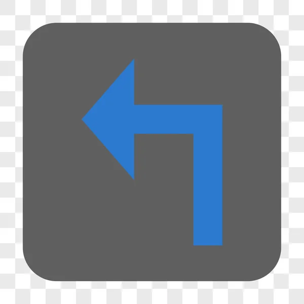 Turn Left afgerond vierkante knop — Stockvector