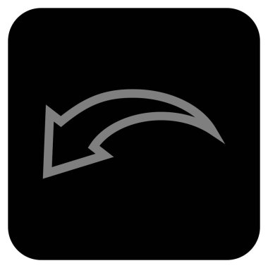 Düz kare vektör simgesi geri al