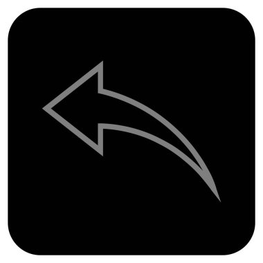 Düz kare vektör simgesi geri al