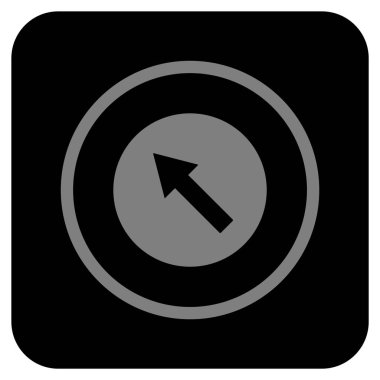 Yuvarlak yukarı sağdan sola ok düz kare vektör simgesi