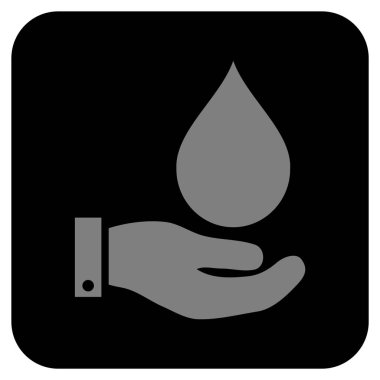 Vektör simge su hizmet düz kare