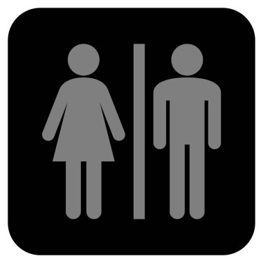 WC kişi düz kare vektör simgesi