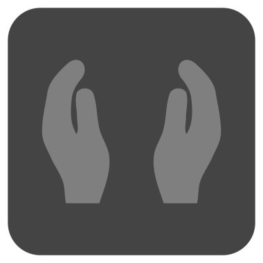 Alkış eller düz kare vektör simgesi