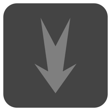 Düz aşağı ok vektör simgesi kare