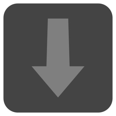 Düz aşağı ok vektör simgesi kare