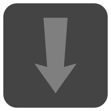 Düz aşağı ok vektör simgesi kare