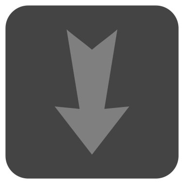 Düz aşağı ok vektör simgesi kare