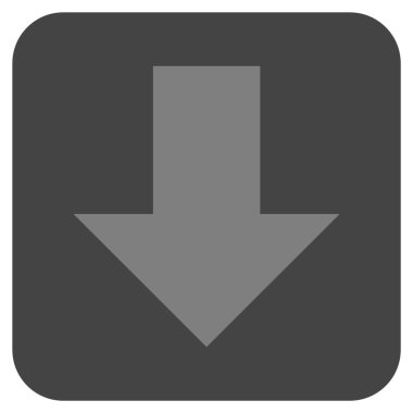 Düz aşağı ok vektör simgesi kare