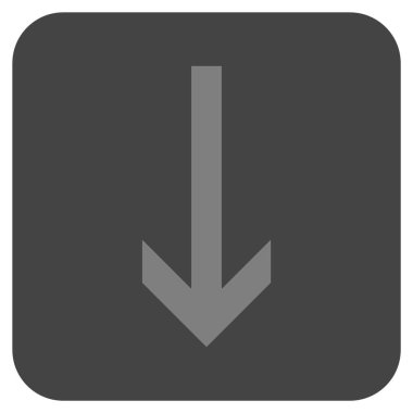 Düz aşağı ok vektör simgesi kare