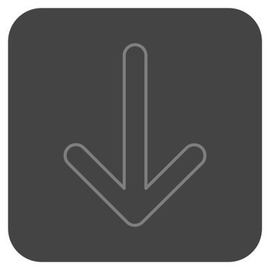 Düz aşağı ok vektör simgesi kare