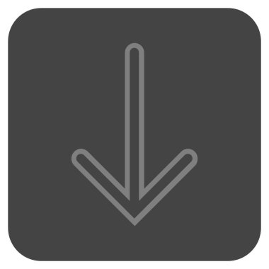 Düz aşağı ok vektör simgesi kare