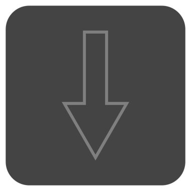 Düz aşağı ok vektör simgesi kare