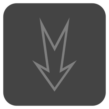 Düz aşağı ok vektör simgesi kare