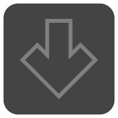 Düz aşağı ok vektör simgesi kare