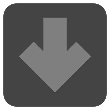 Düz aşağı ok vektör simgesi kare