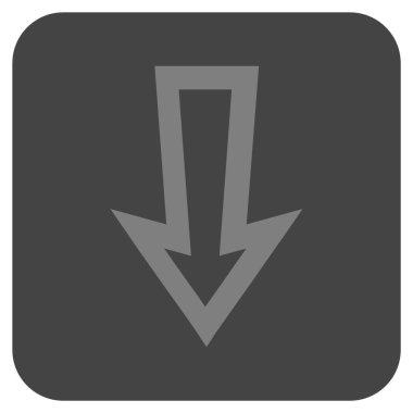 Düz aşağı ok vektör simgesi kare