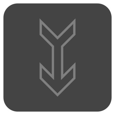 Düz aşağı ok vektör simgesi kare