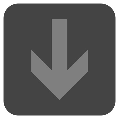 Düz aşağı ok vektör simgesi kare