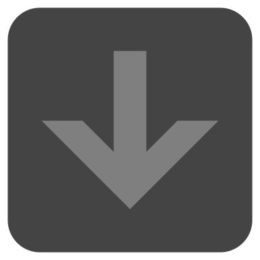 Düz aşağı ok vektör simgesi kare