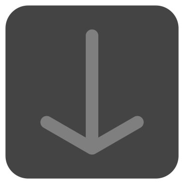 Düz aşağı ok vektör simgesi kare