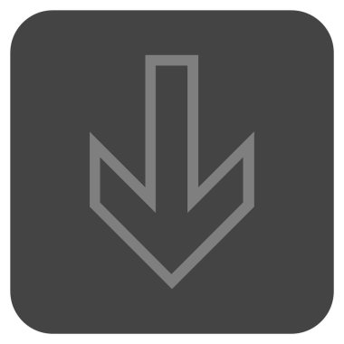 Düz aşağı ok vektör simgesi kare