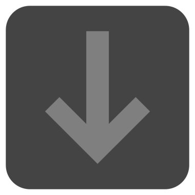 Düz aşağı ok vektör simgesi kare