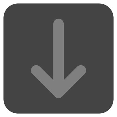 Düz aşağı ok vektör simgesi kare