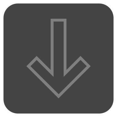 Düz aşağı ok vektör simgesi kare