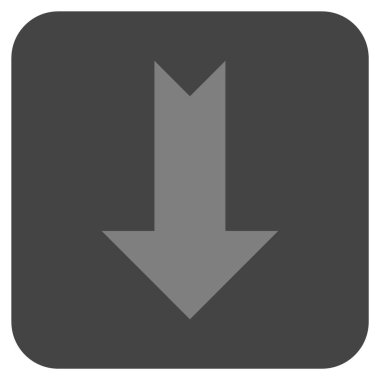 Düz aşağı ok vektör simgesi kare