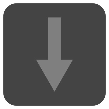 Düz aşağı ok vektör simgesi kare