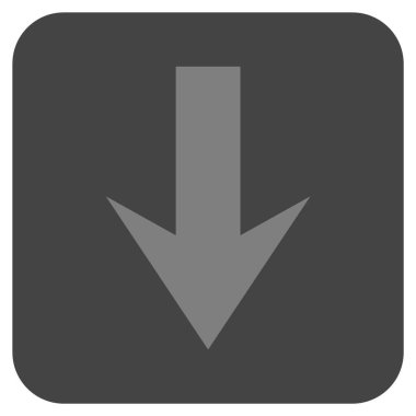 Düz aşağı ok vektör simgesi kare