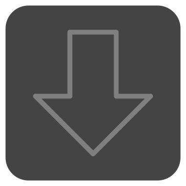 Düz aşağı ok vektör simgesi kare