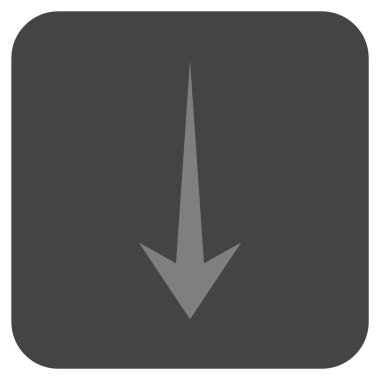 Düz aşağı ok vektör simgesi kare