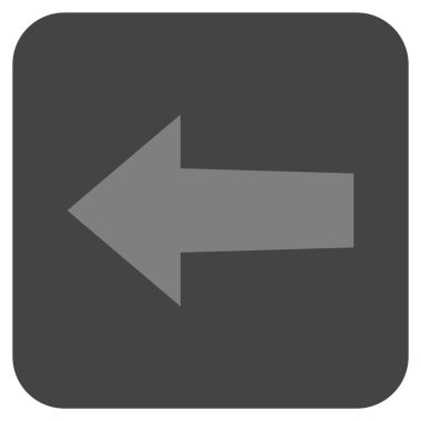 Düz sol ok vektör simgesi kare