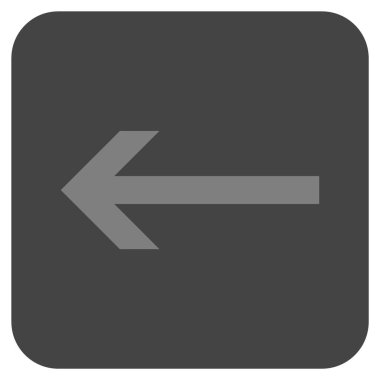 Düz sol ok vektör simgesi kare