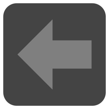 Düz sol ok vektör simgesi kare