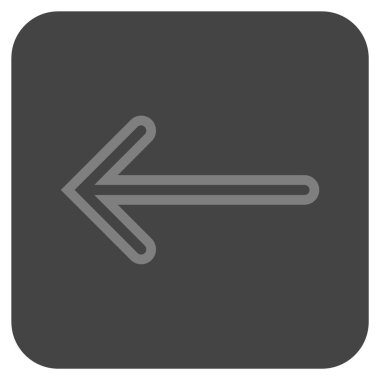 Düz sol ok vektör simgesi kare