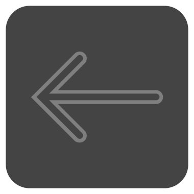 Düz sol ok vektör simgesi kare