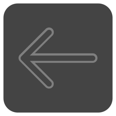 Düz sol ok vektör simgesi kare