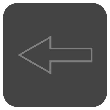 Düz sol ok vektör simgesi kare