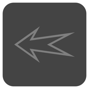 Düz sol ok vektör simgesi kare