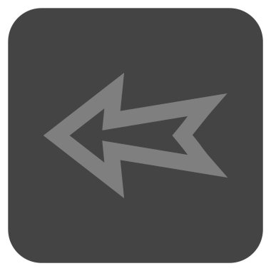 Düz sol ok vektör simgesi kare