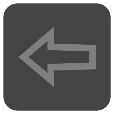 Düz sol ok vektör simgesi kare