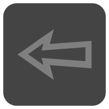 Düz sol ok vektör simgesi kare